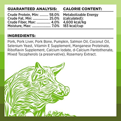 Liberty Freeze-Dried Dog Food Topper & Treats, Pork – 97% Meat & Organs, No Refrigeration – USA Made, 26 Oz