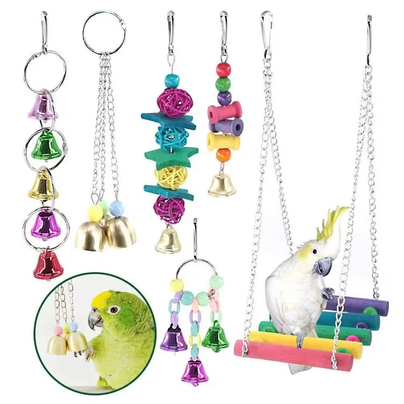 1PC Parrot Toy Biting Toy Drawing Toy Finger Set Sichuan Pepper Wood Paper Silk Weaving Tube Toy Set