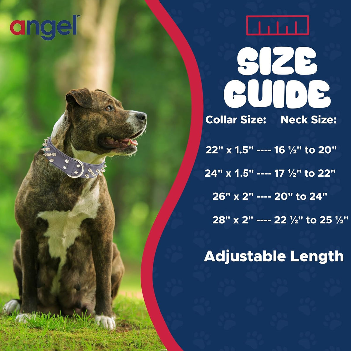 - Amsterdam Spiked Dog Collar, Genuine Leather Dog Collar for Large Dogs to Extra Large Dogs, Water-Resistant, Thick Dog Collar with D-Ring, Chocolate Brown Collar, 22 X 1.5 Inches