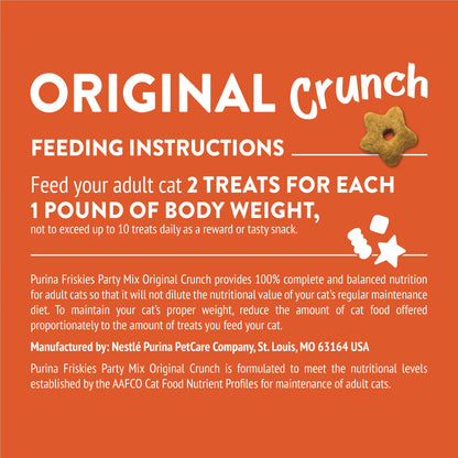 (2 Pack) Purina  Party Mix Cat Treats, Original Crunch Snacks, 30 Oz. Canister