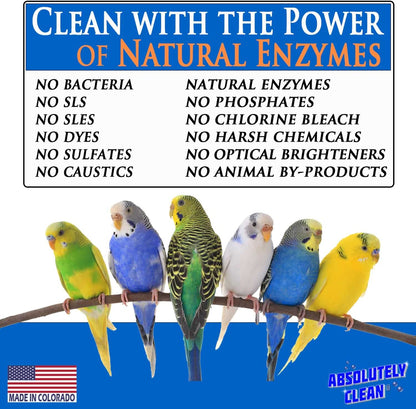 Amazing Bird Cage Cleaner and Deodorizer - Just Spray/Wipe - Safely & Easily Removes Bird Messes Quickly and Easily - Made in the US - Fragrance Free - 16Oz (Pack of 2)