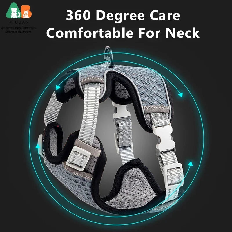 Cat Harness and Leash for Walking, Small Cat Harness Escape Proof Cat Harness Large, Adjustable Cat Harness Reflective