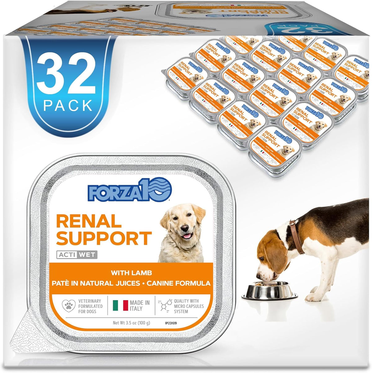 - Dog Food, Vet Formulated Wet Dog Food for Kidney Support, Non-Gmo, Lamb Flavor, Made in Italy (3.5 Oz, 32 Pack)