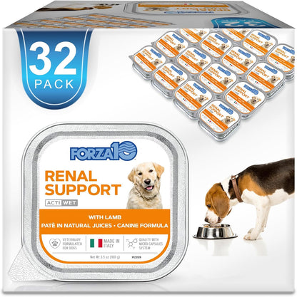 - Dog Food, Vet Formulated Wet Dog Food for Kidney Support, Non-Gmo, Lamb Flavor, Made in Italy (3.5 Oz, 32 Pack)