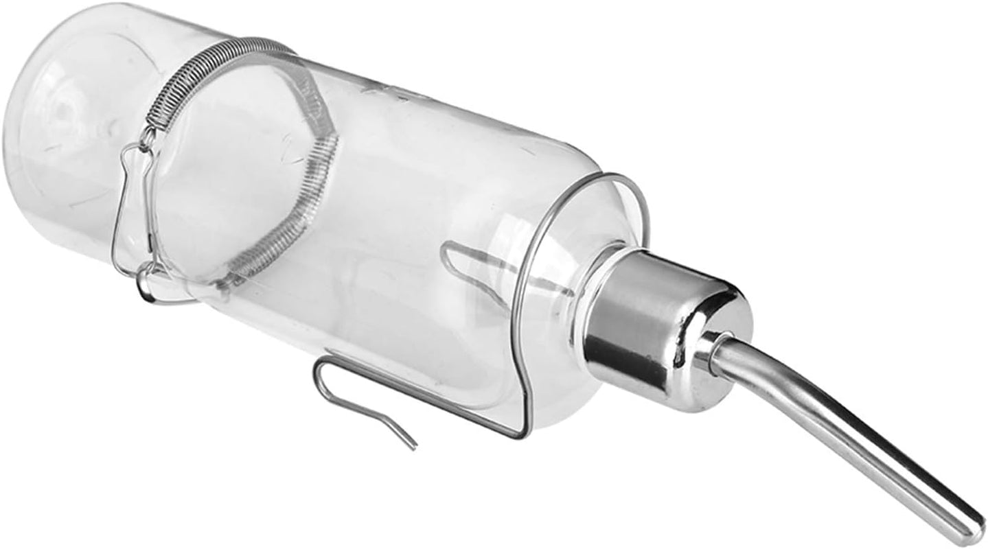 Automatic Pet Water Dispenser for Birds and Hamsters Stainless Steel Ball Nipple Drinker 180Ml Transparent Small Animal Waterer