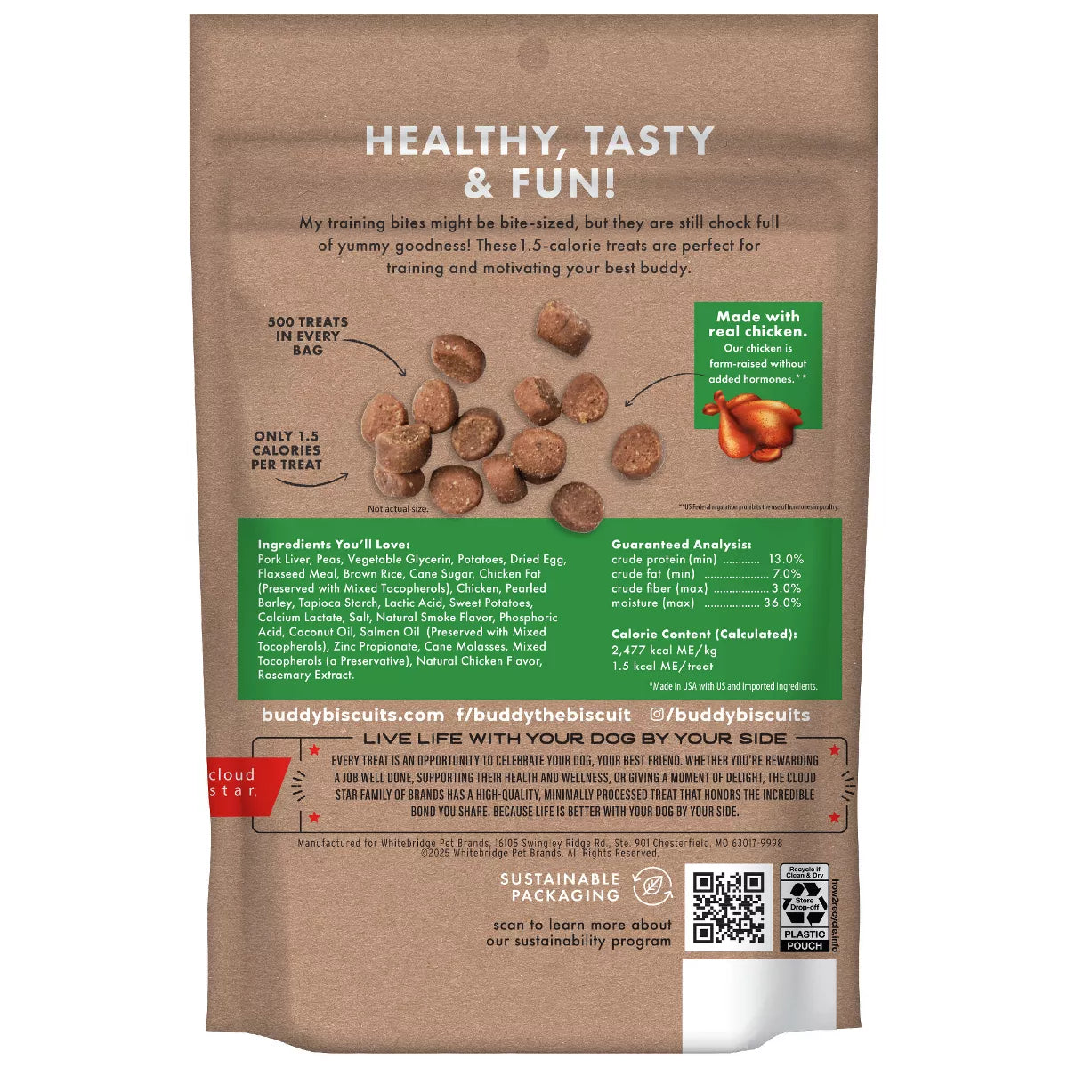 Buddy Biscuits Training Bites Chicken Dry Dog Treats - 10Oz