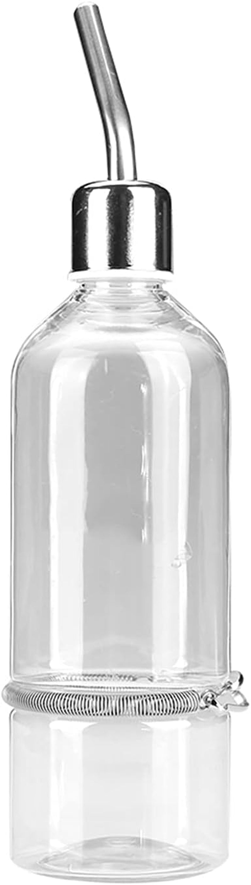 Automatic Pet Water Dispenser for Birds and Hamsters Stainless Steel Ball Nipple Drinker 180Ml Transparent Small Animal Waterer