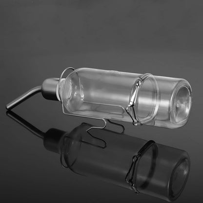 Automatic Pet Water Dispenser for Birds and Hamsters Stainless Steel Ball Nipple Drinker 180Ml Transparent Small Animal Waterer